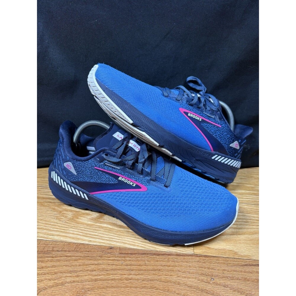 Brooks Launch GTS 10 Womens Size 11 Blue Pink Athletic Running Shoes Sneakers